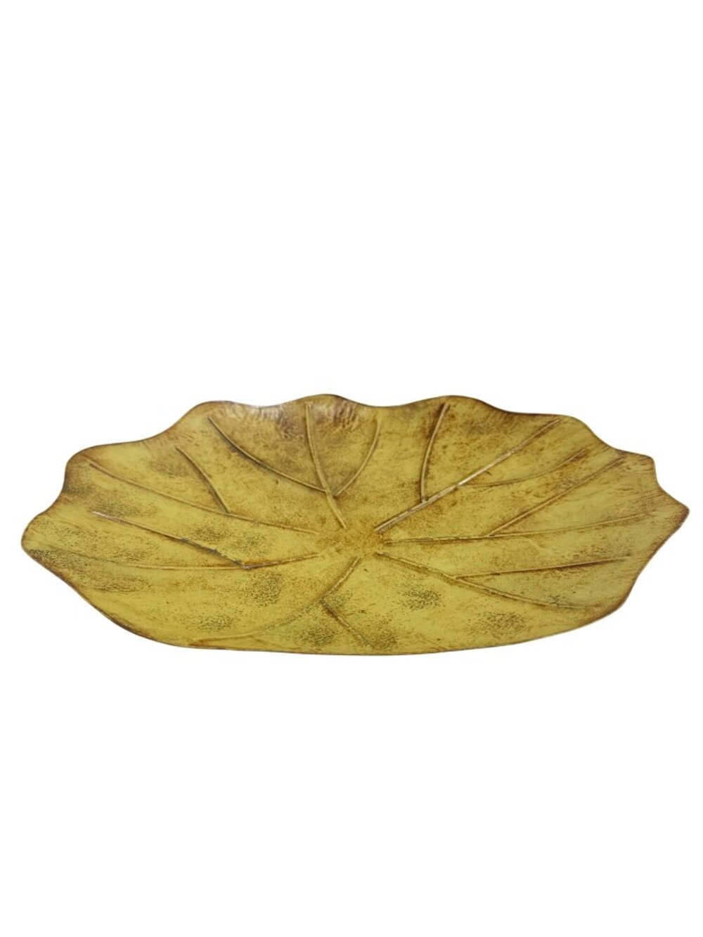 Leaf Shaped Decorative Textured Metal Tray Unique Design  Serving Display - Picture 2 of 5